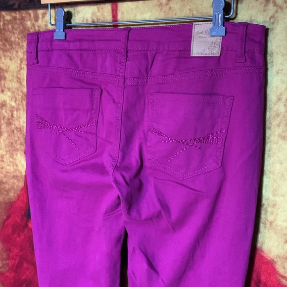 RED CAMEL-women’s fuscia cotton blend ‘AVA Fit’ SKINNY SUPER STRETCH jeggings - Picture 7 of 9